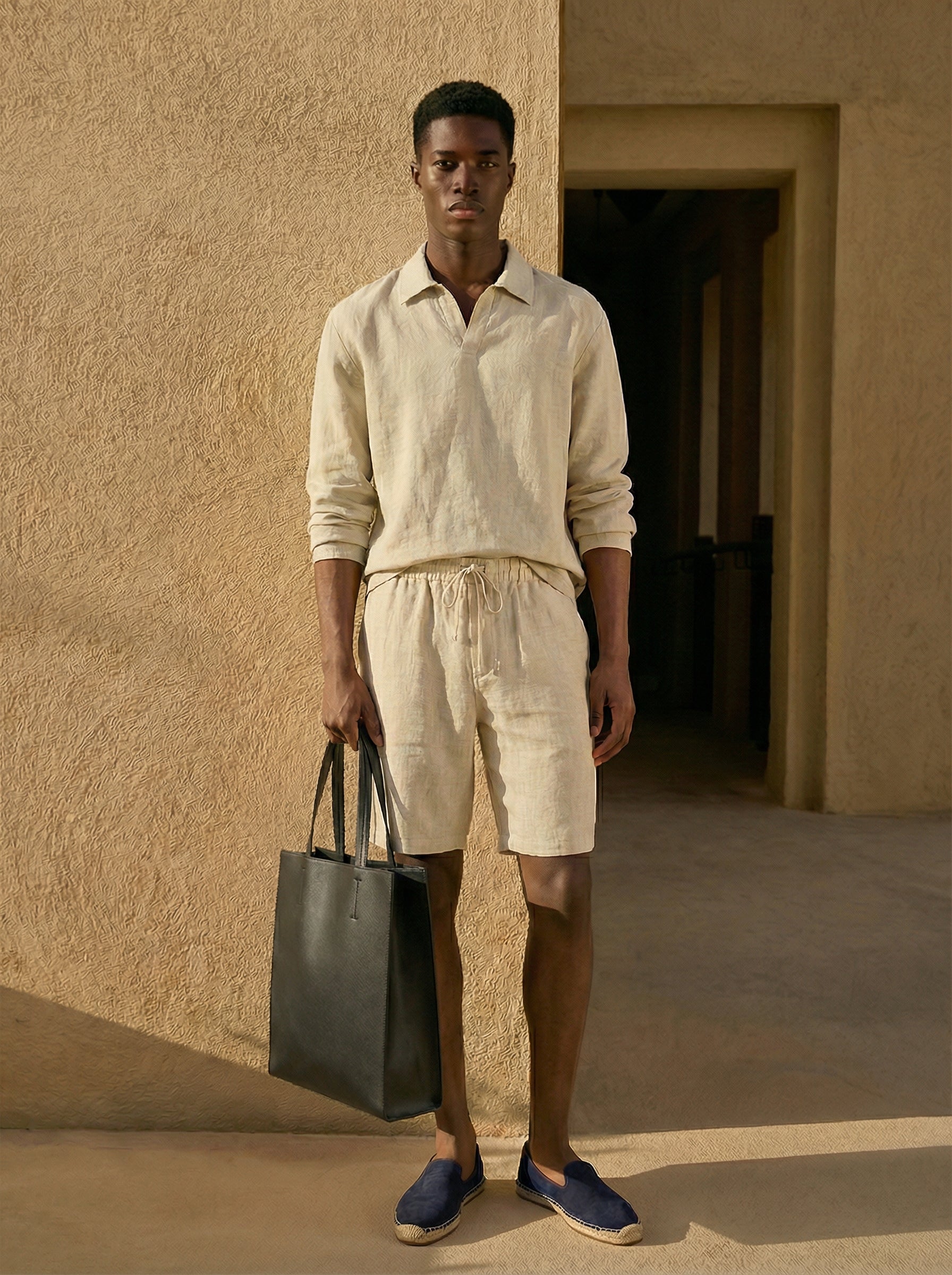 Danilo V-Neck Linen Polo