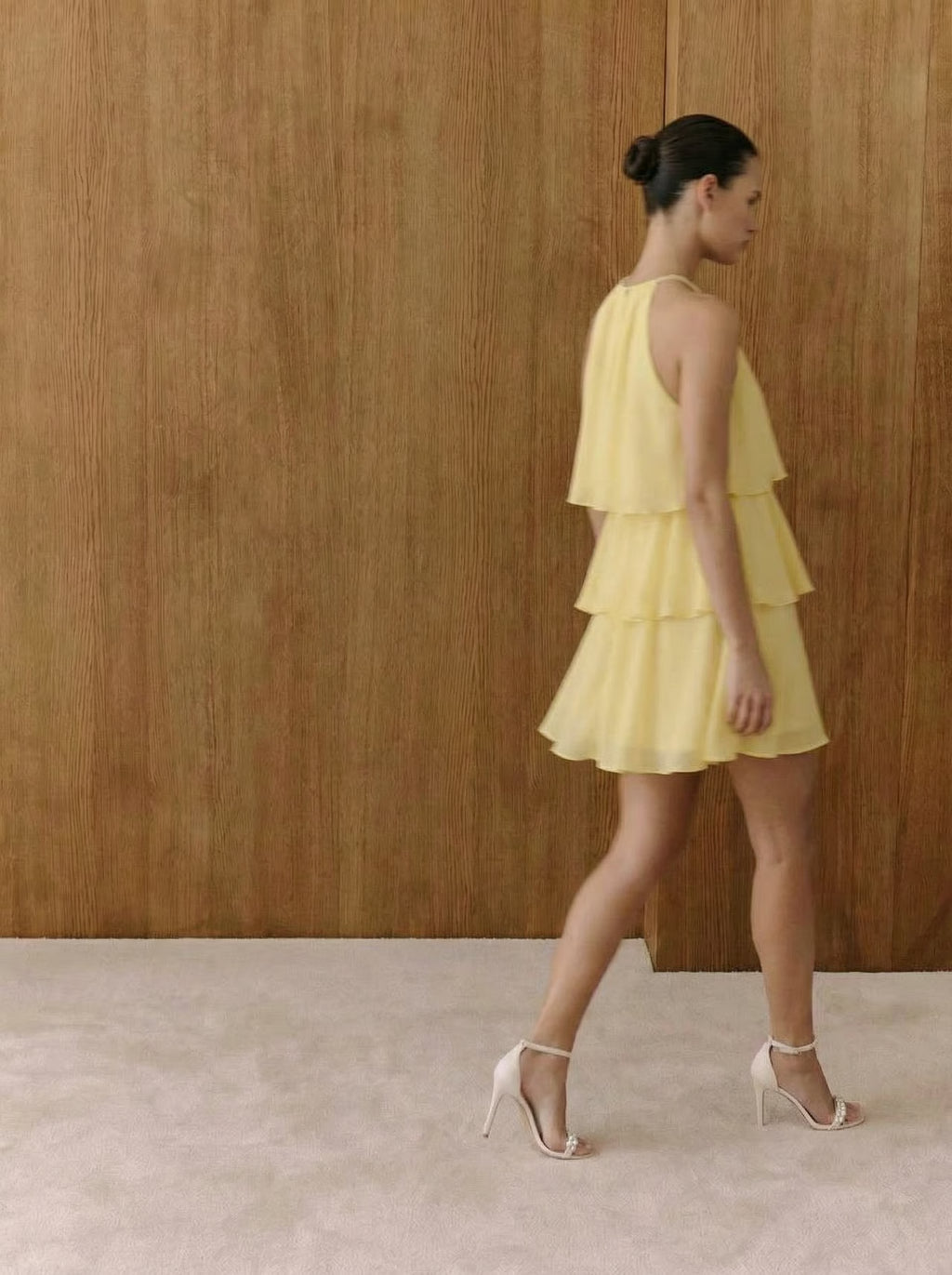 Chiffon Mini Dress with Halter