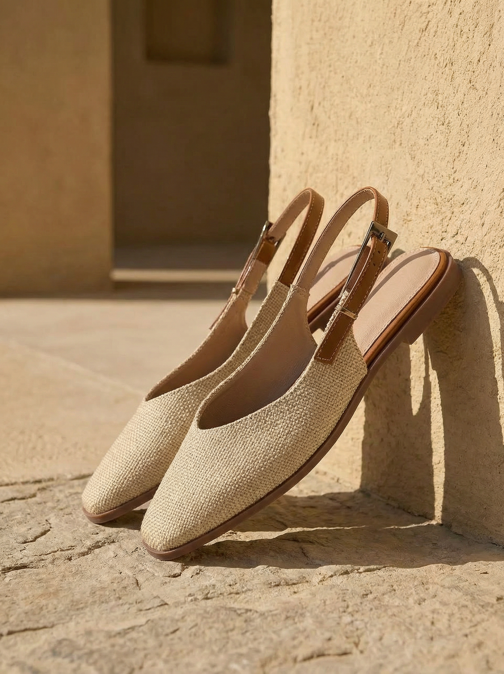 Sienna Textured Slingbacks