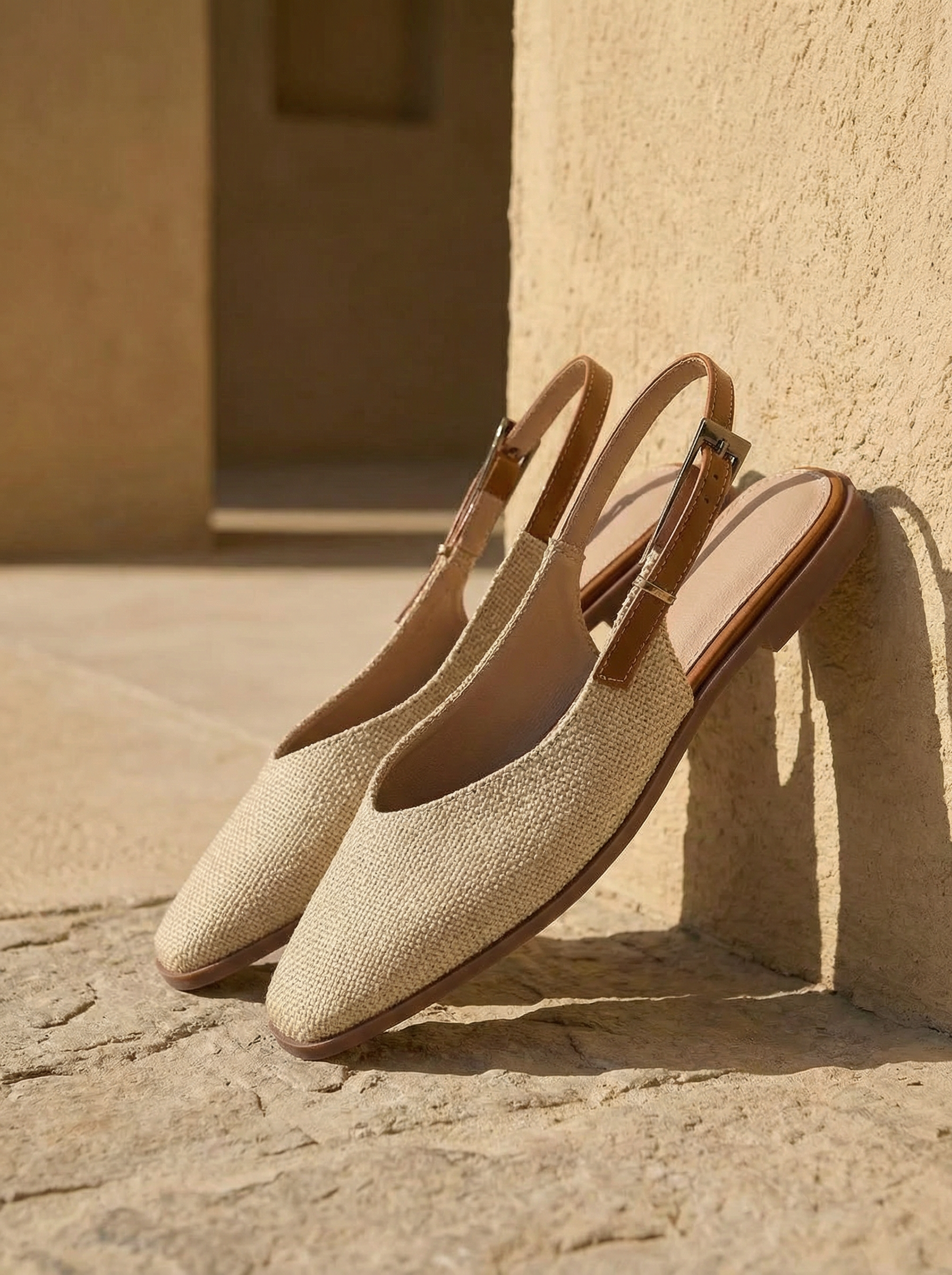 Sienna Textured Slingbacks