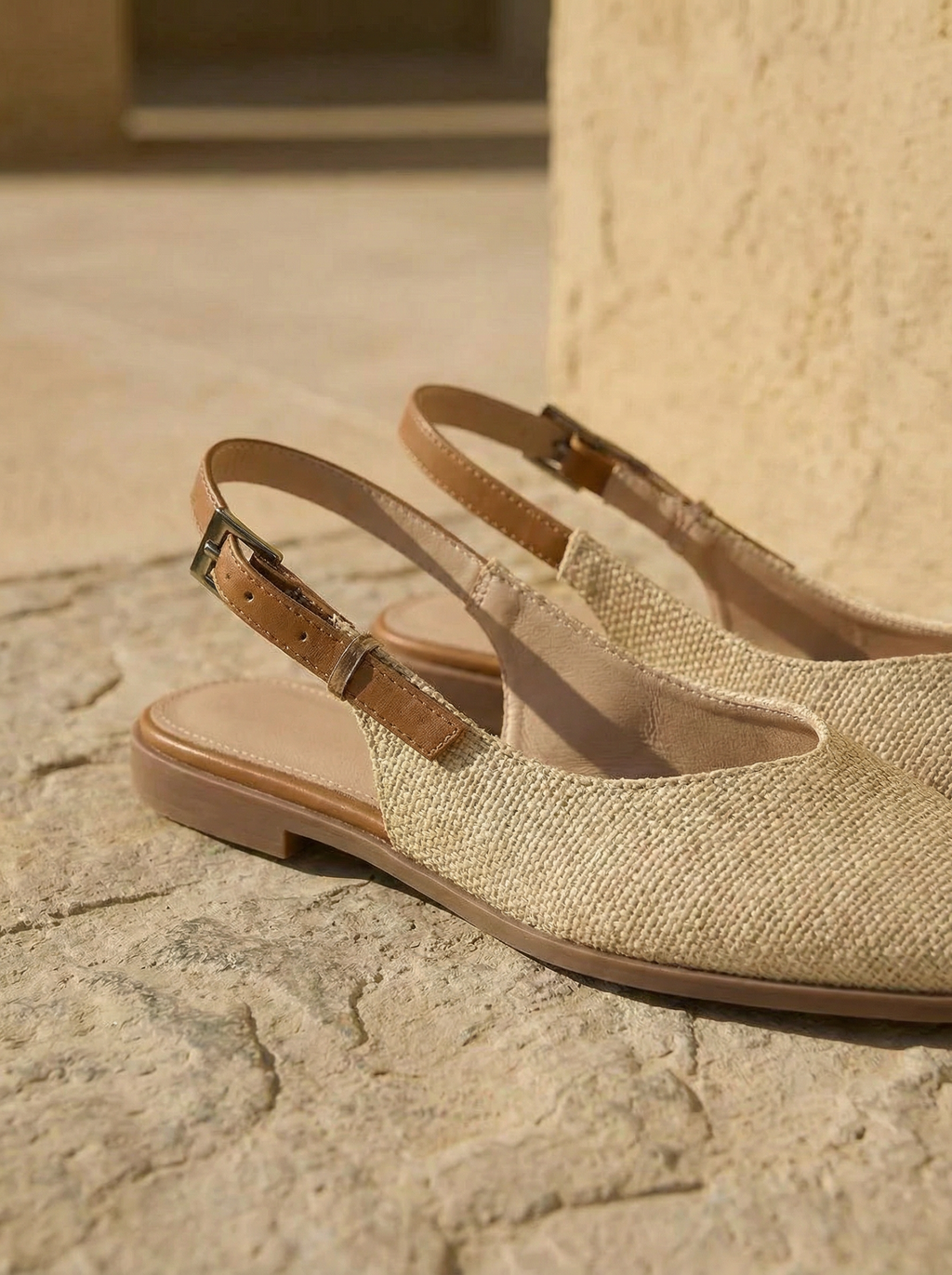 Sienna Textured Slingbacks