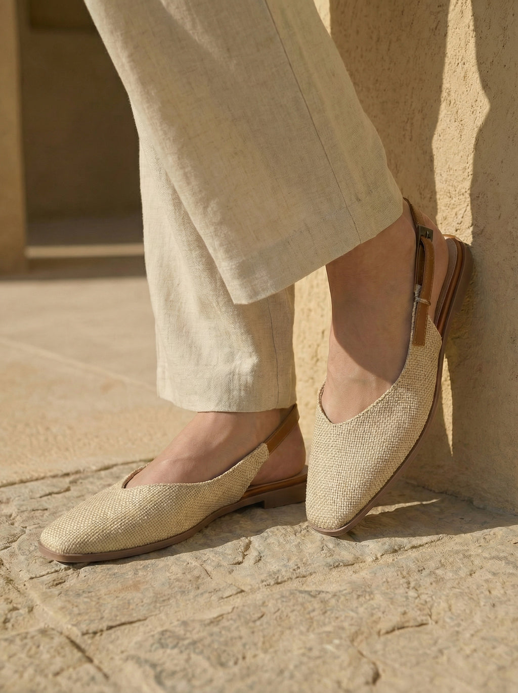 Sienna Textured Slingbacks