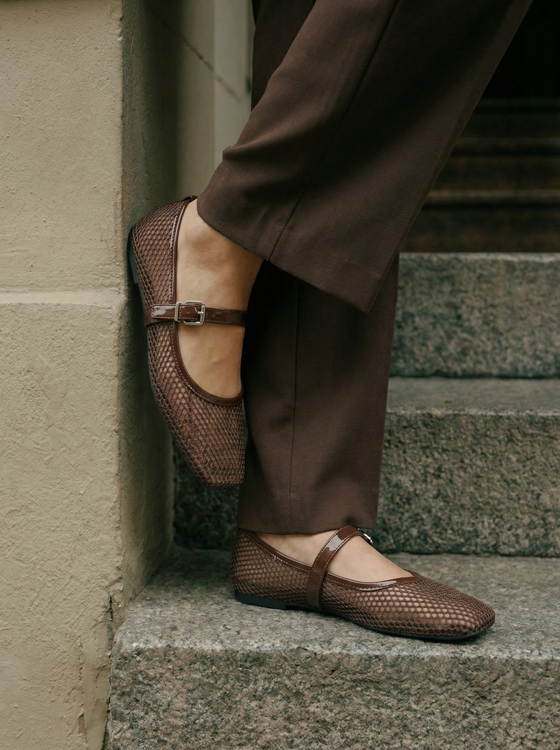 Sophie Mesh Mary-Jane Flats