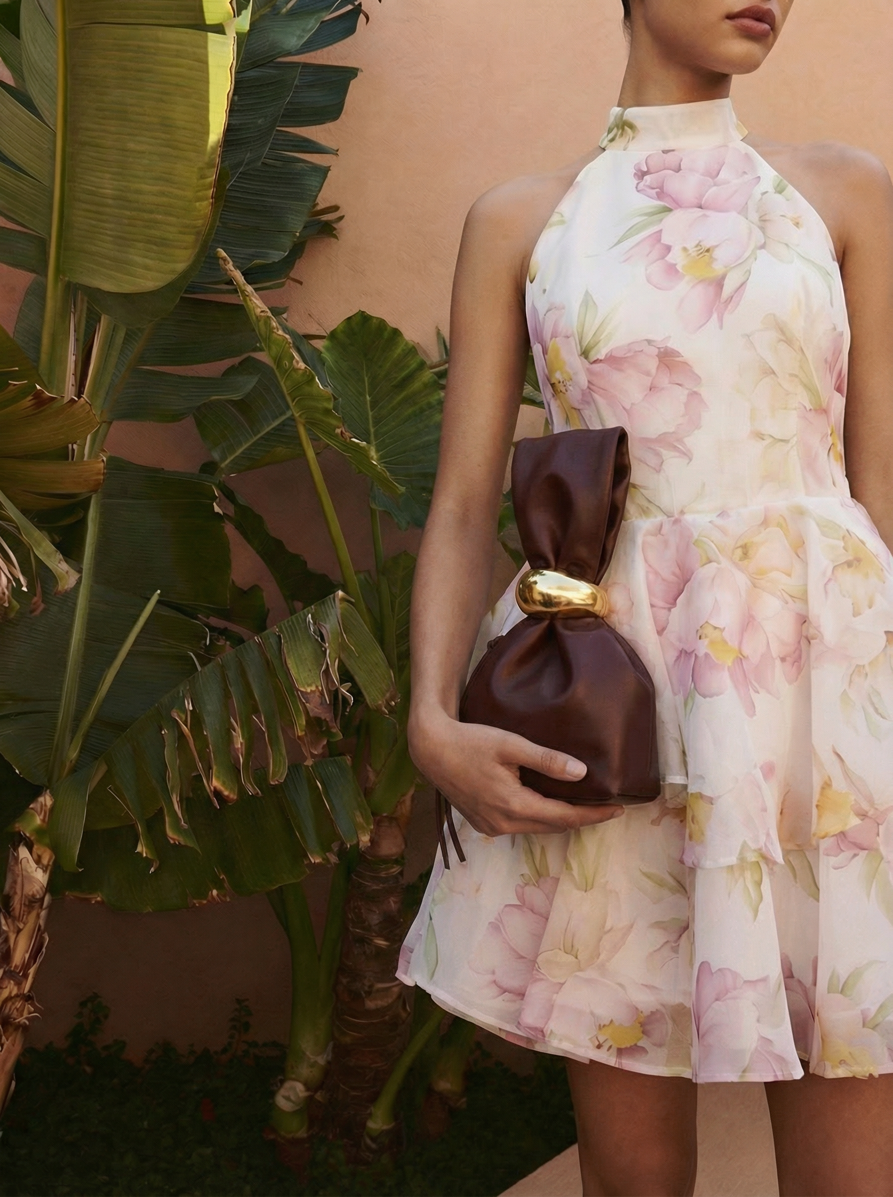 Celine Burgundy Knot Clutch