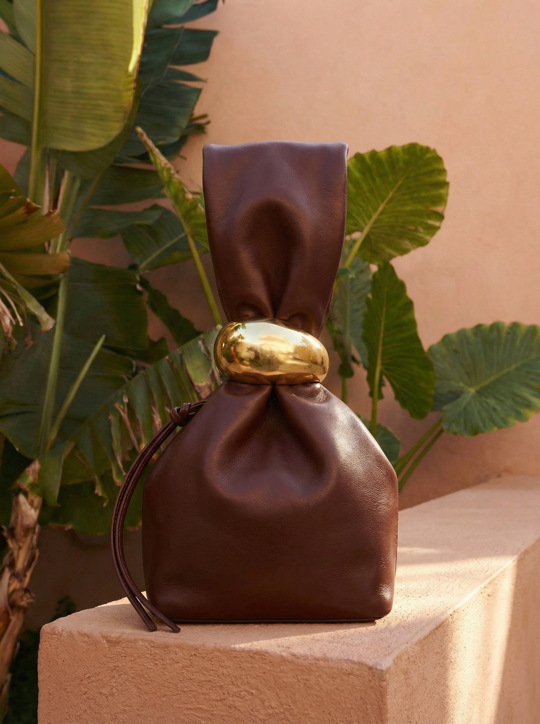 Celine Burgundy Knot Clutch