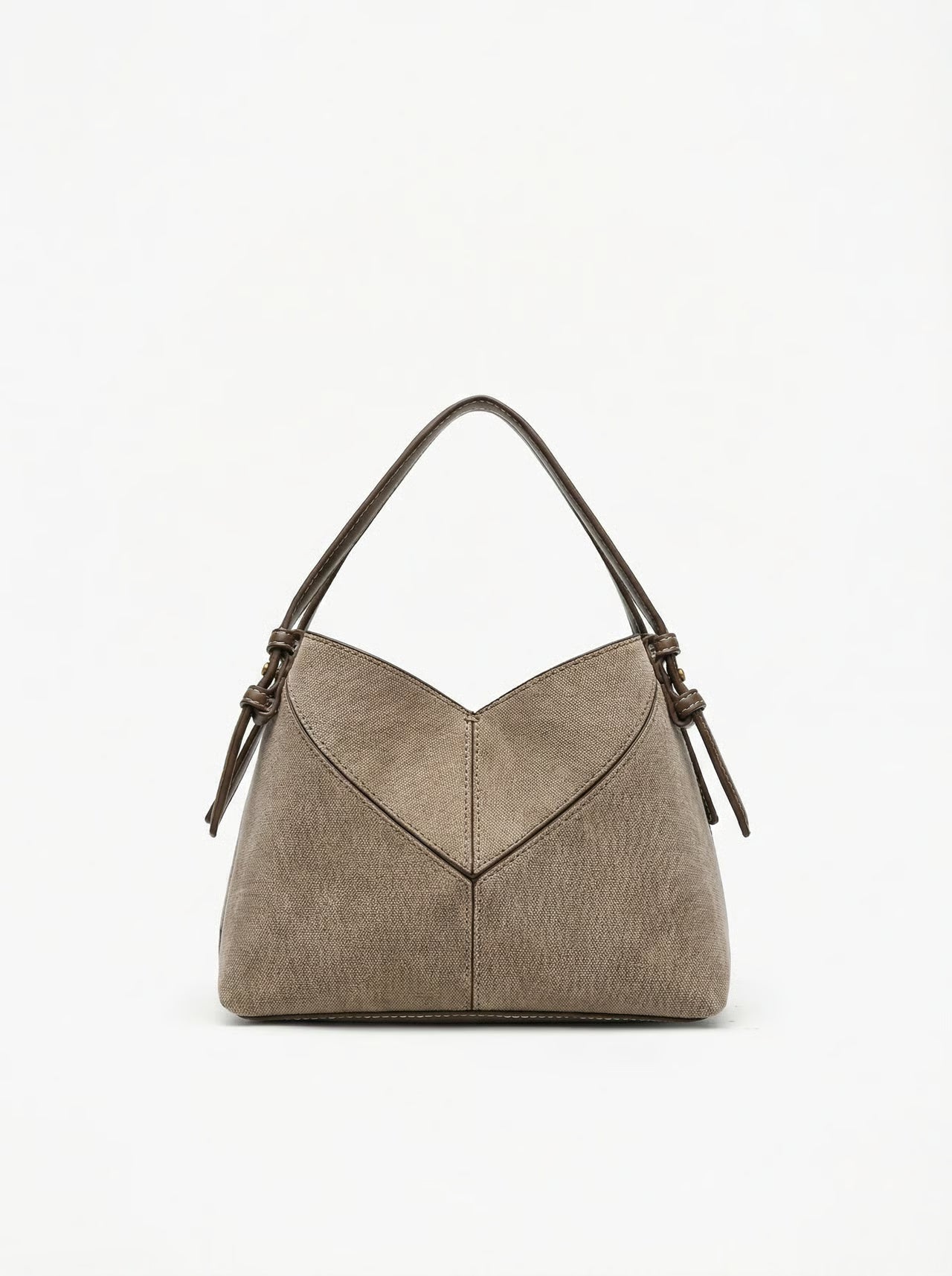 Sophia V-Stitched Suede Tote