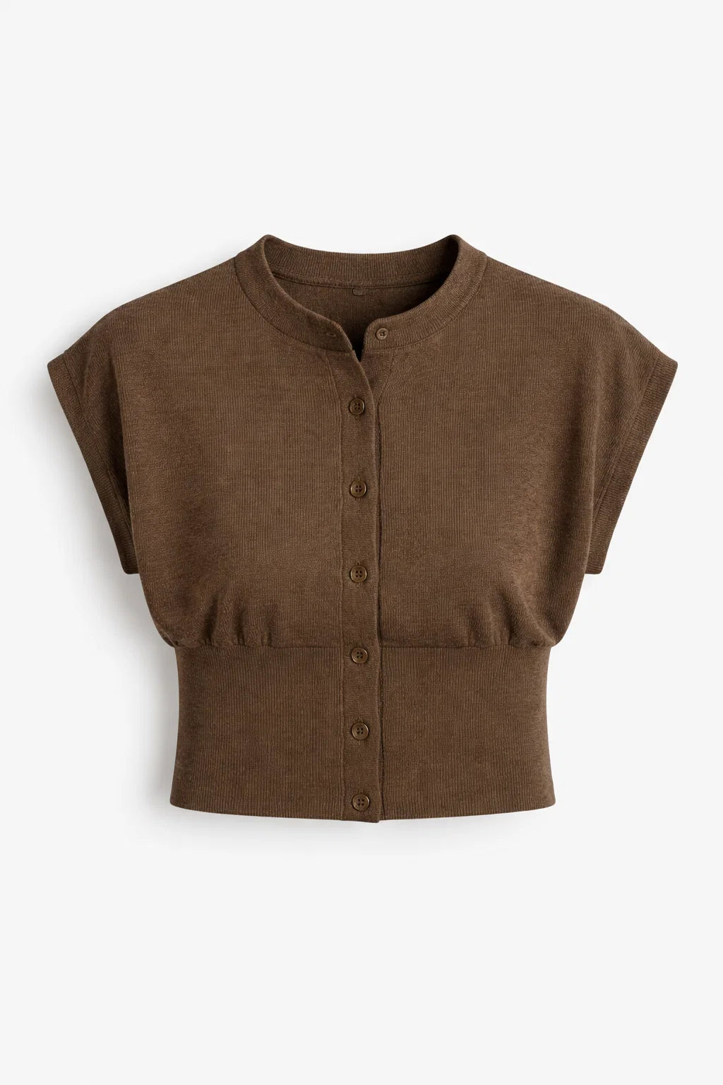 Round Neck Cardigan Sleeveless